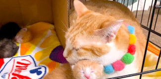 寄り添う猫と子猫